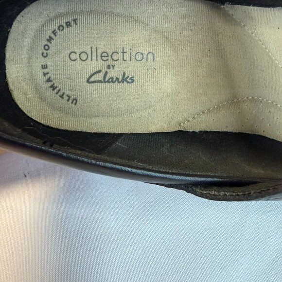 Clarks Emslie Lulin Women’s Size 6.5 Black Leather Mary Jane Comfort Pump Work - Picture 11 of 13